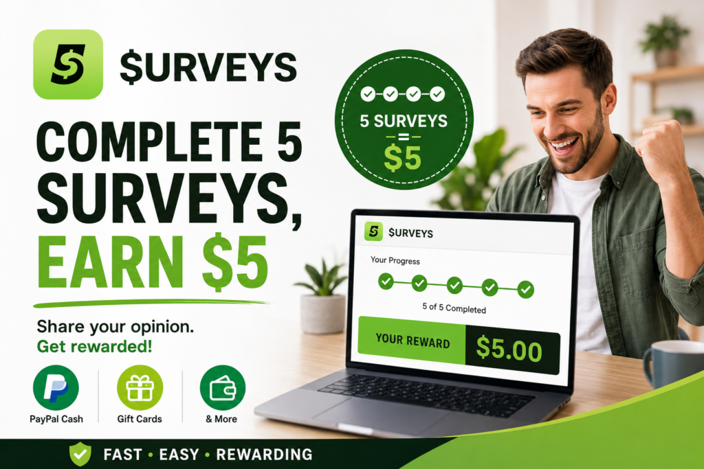 Five Surveys review paid survey website