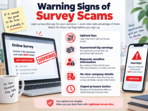 paid survey scam warning signs