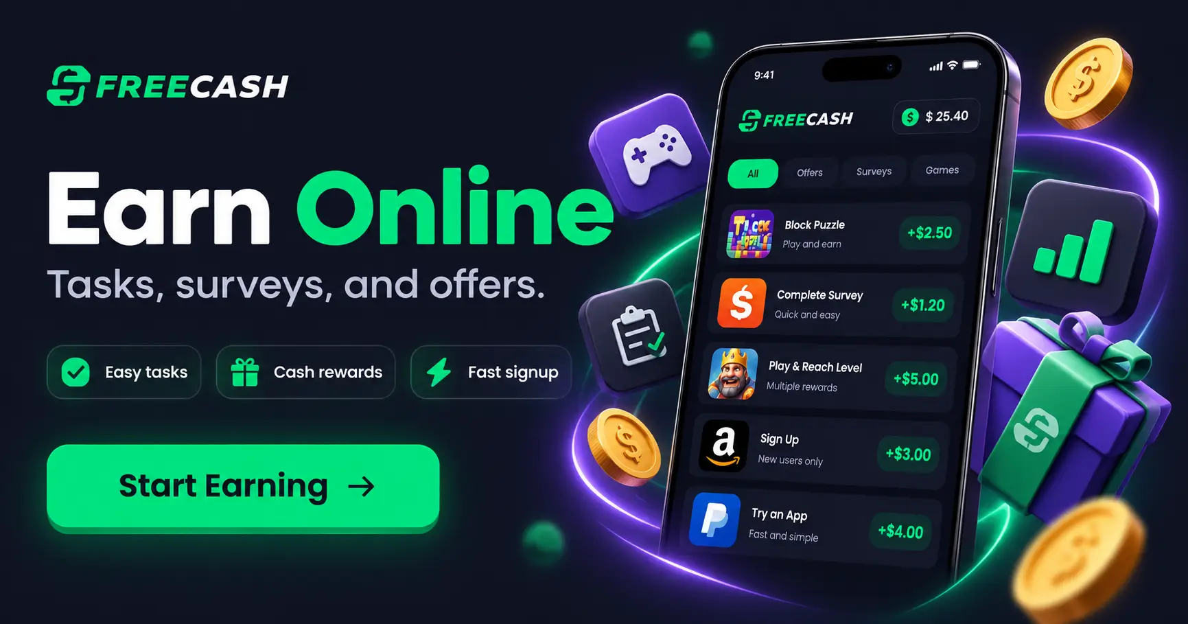 Earn Online with Freecash