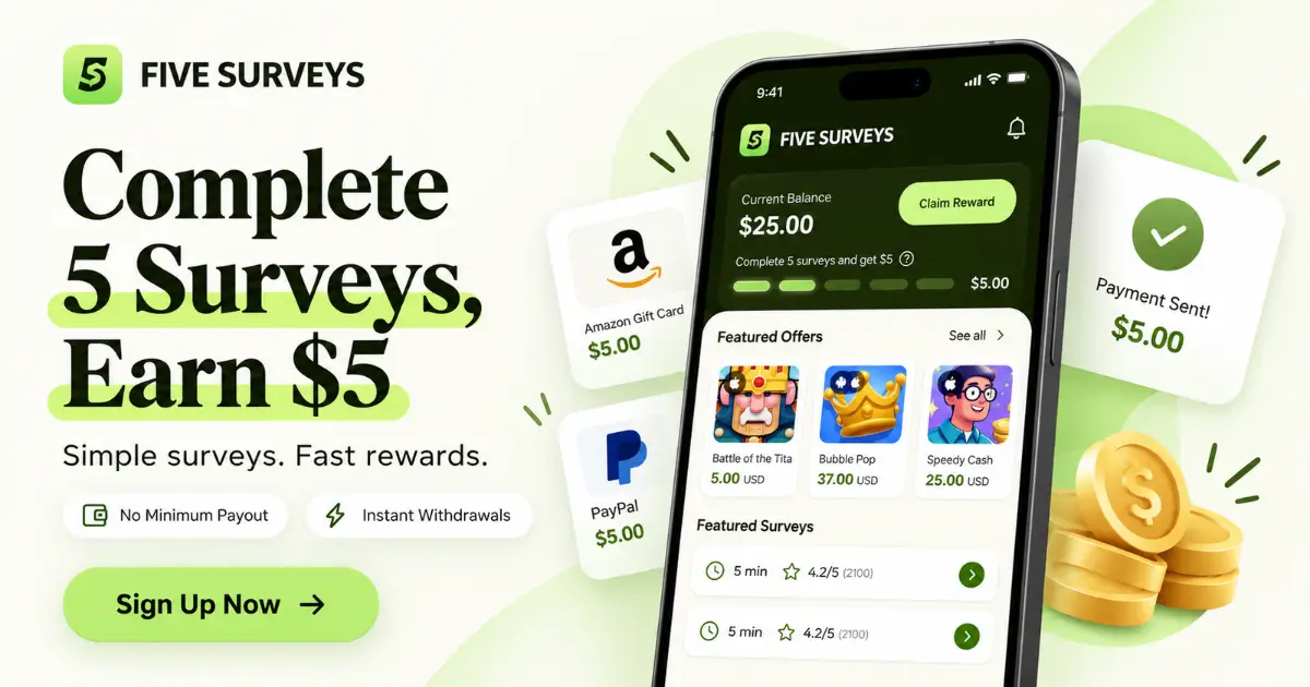 Five Surveys - Paid Surveys Club
